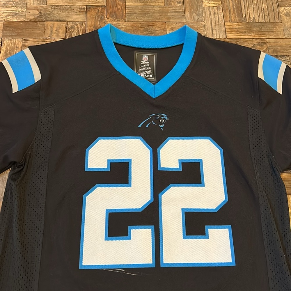 Carolina Panthers Christian McCaffrey Youth Jersey Size Large - Picture 3 of 10